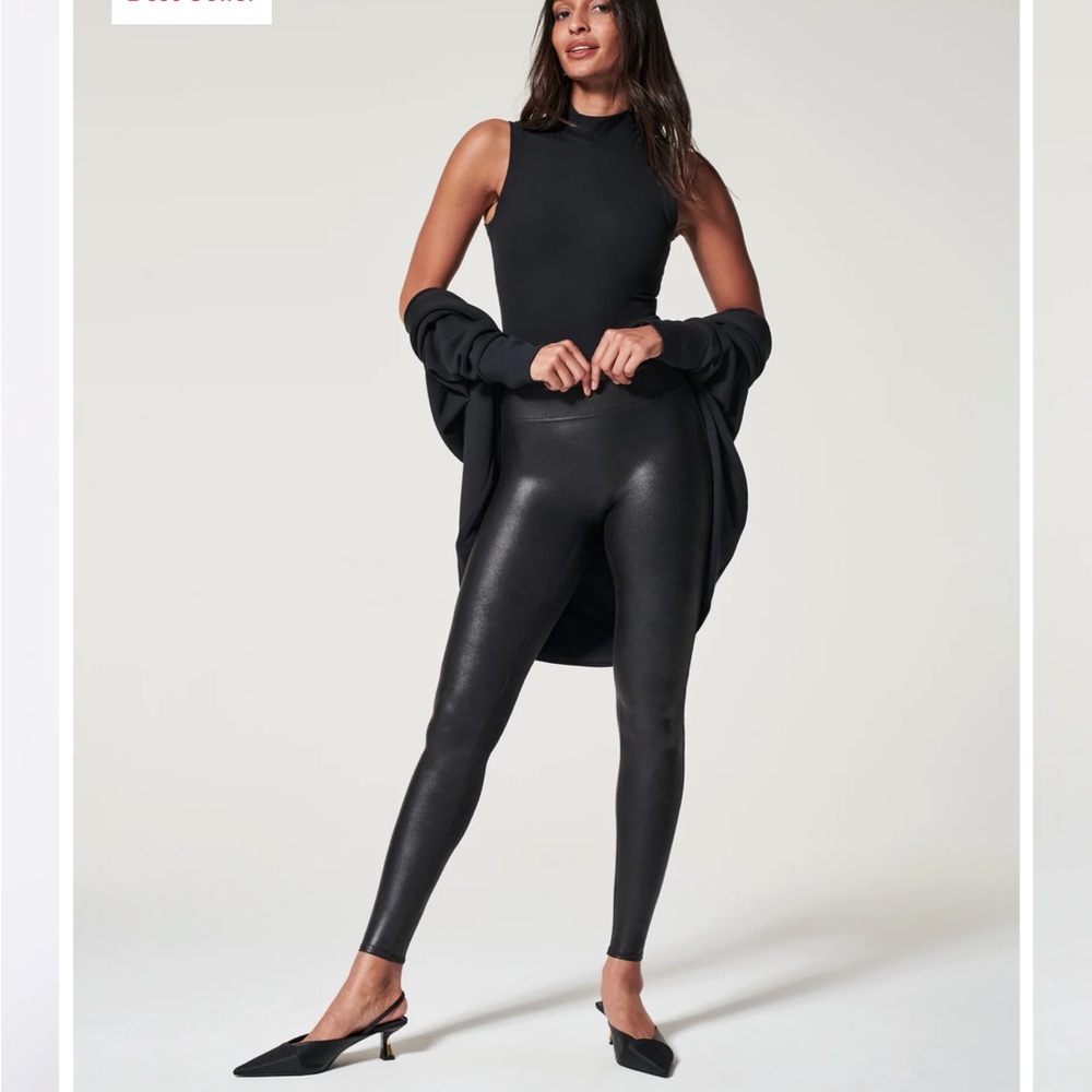 Spanx Faux Leather Leggings petite